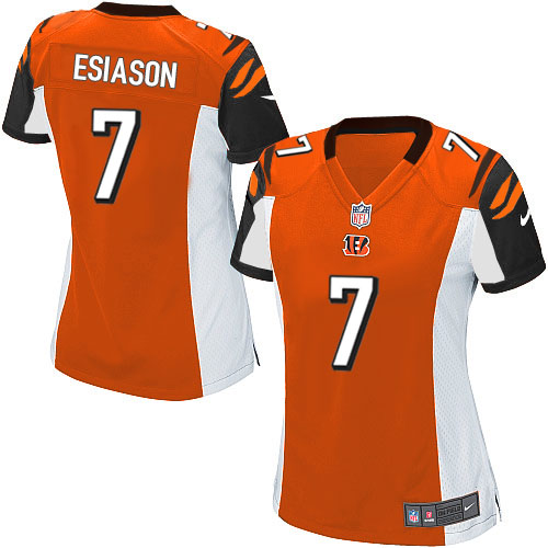 Women's Elite Boomer Esiason Nike Jersey Orange Alternate - #7 NFL Cincinnati Bengals